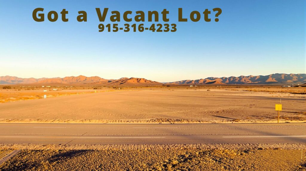 Sell vacant lot in El Paso TX - aerial view of undeveloped desert land parcel
